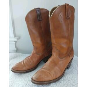 ACME DINGO Vintage Classic Tan Leather Western Cowboy Boots #5907 Men's US 10 D